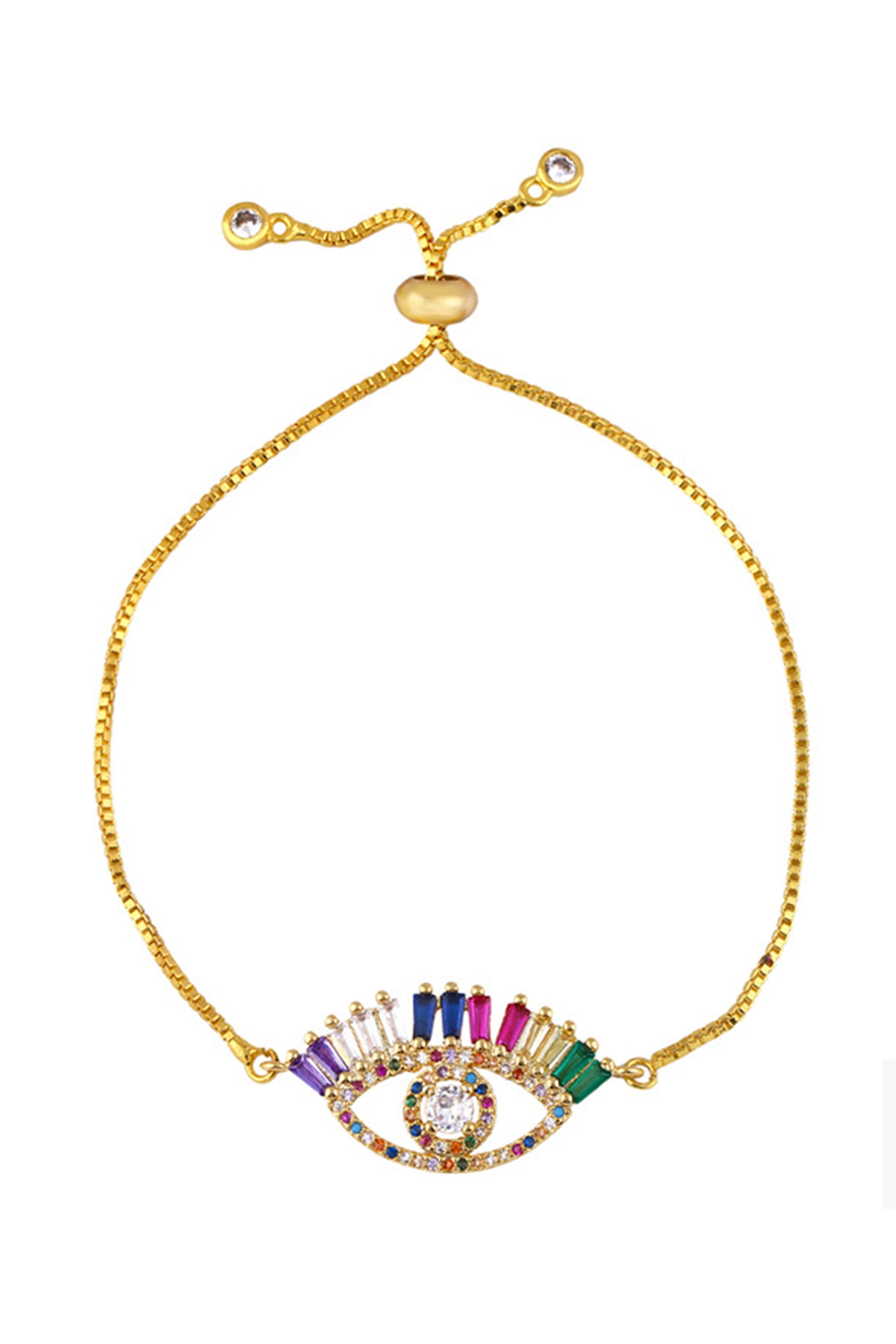 Evil Eye Zircon Chain Bracelet B2549