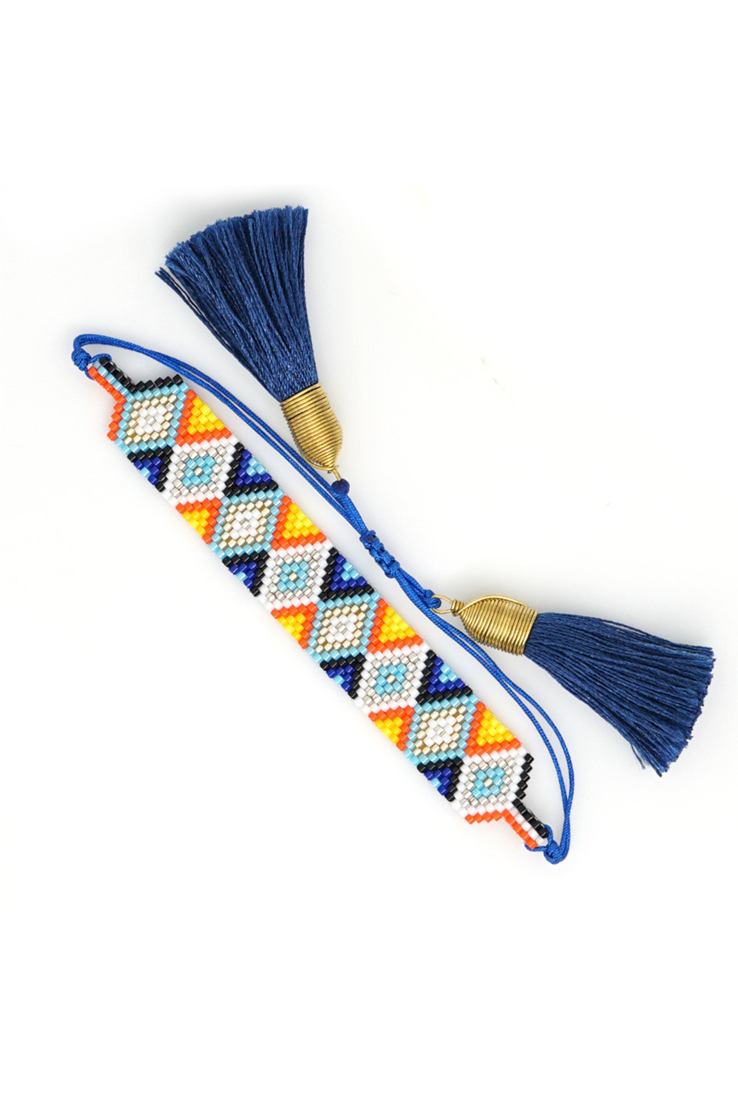 Seed Bead Braided Tassel Bracelets B2568