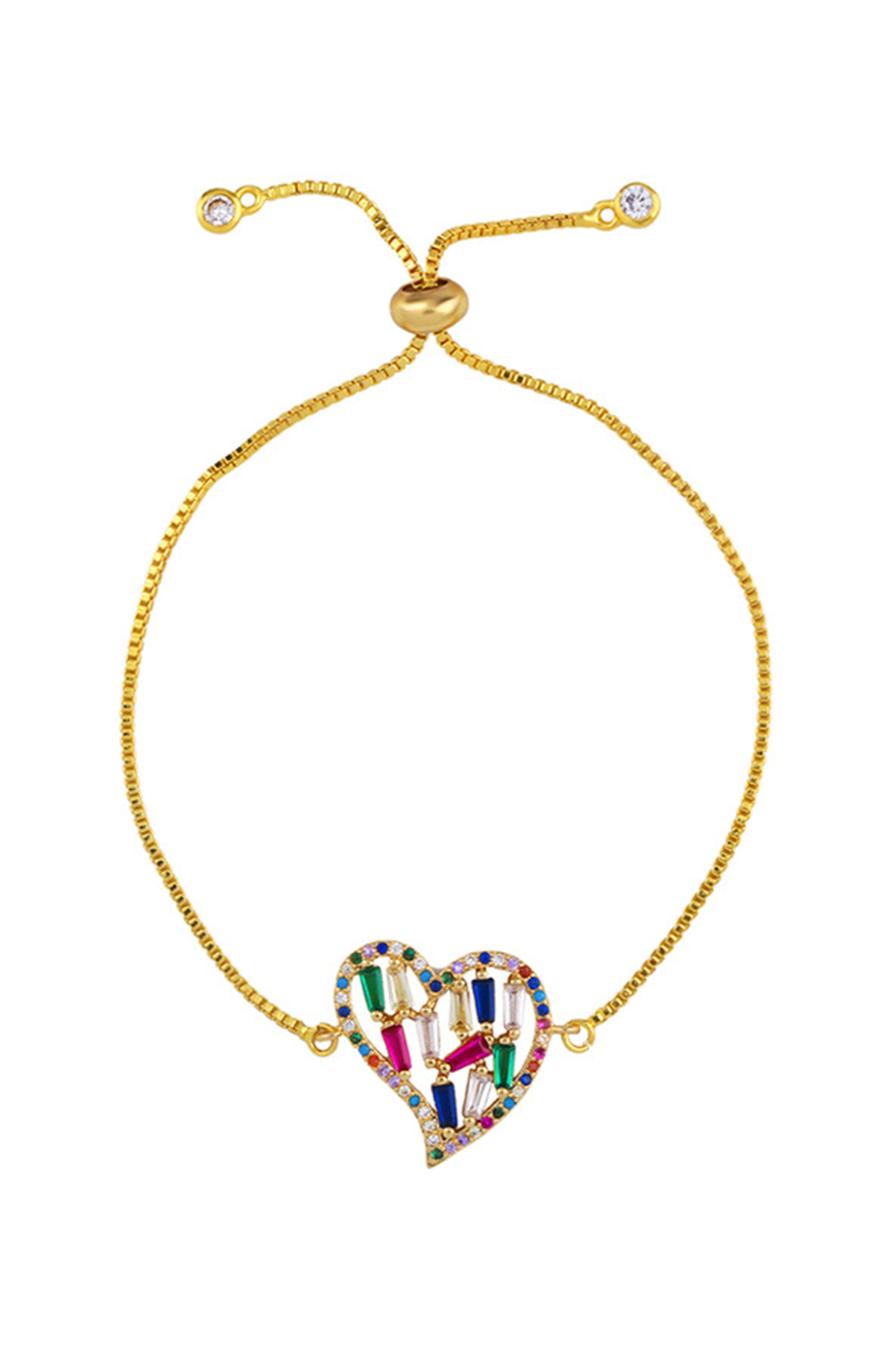 Heart Zircon Chains Bracelets B2658