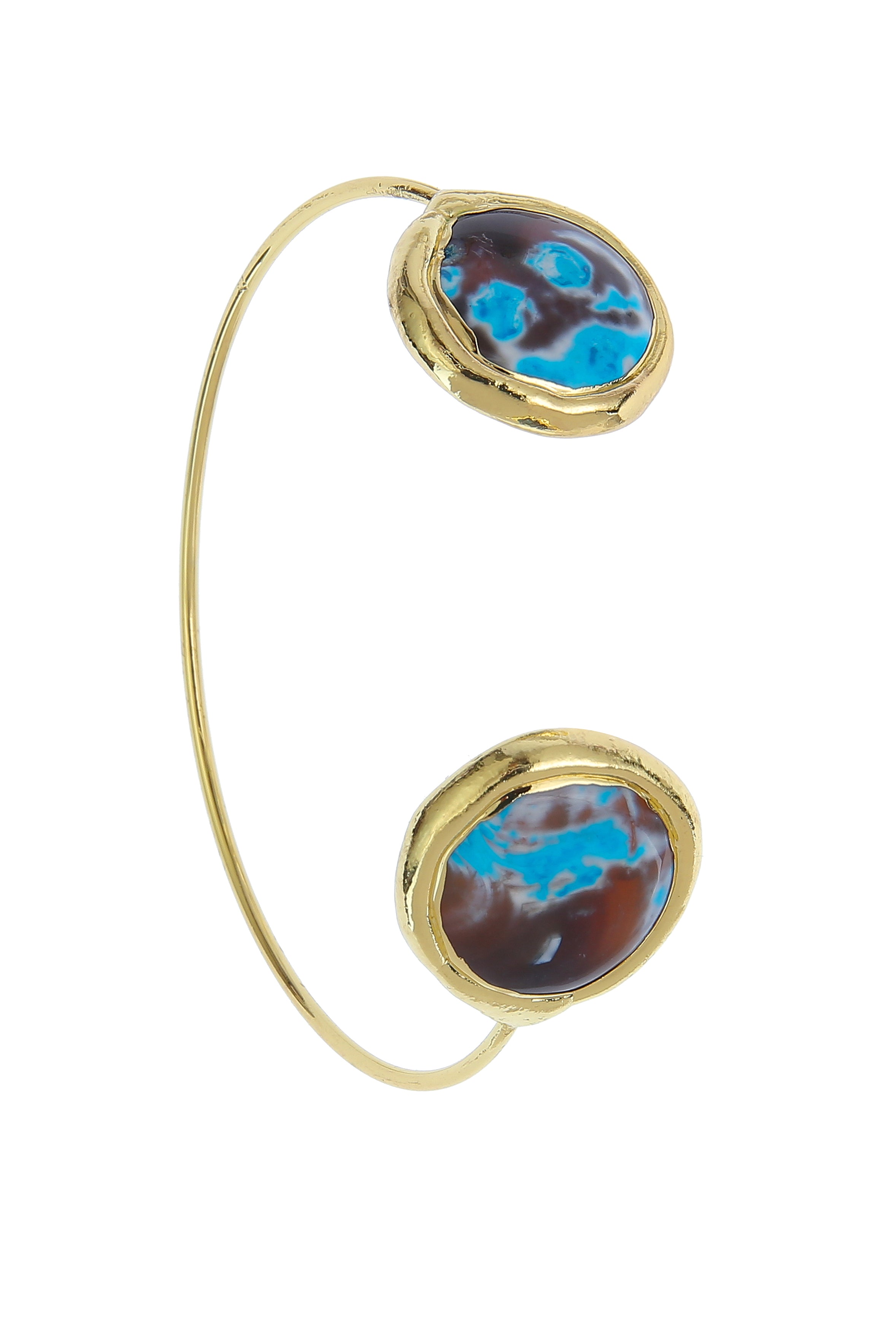 Agate Alloy Cuff Bracelet B2784