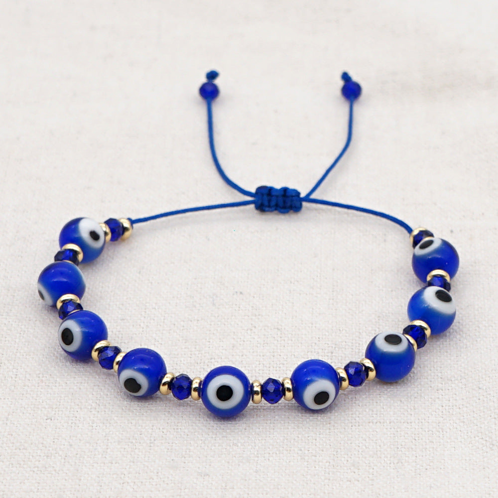 Evil Eye Bead Braided Bracelet B2845 Red