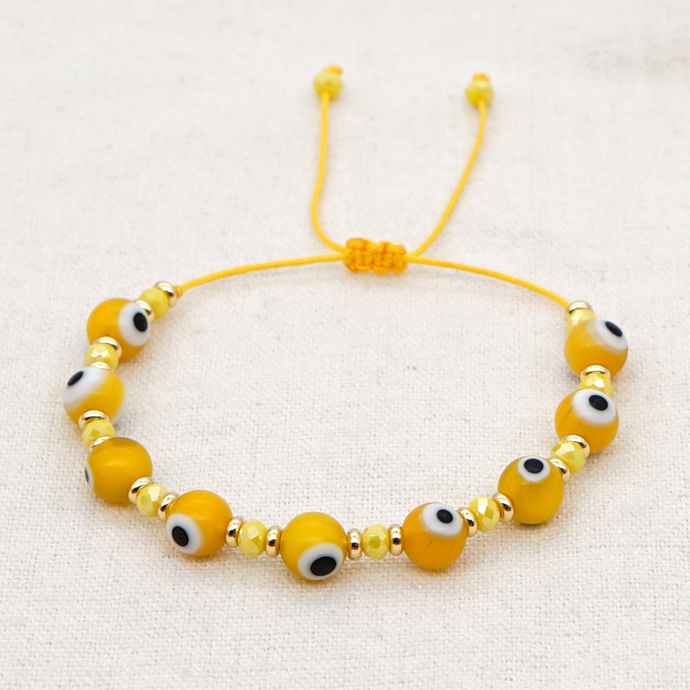 Evil Eye Bead Braided Bracelet B2845 Red