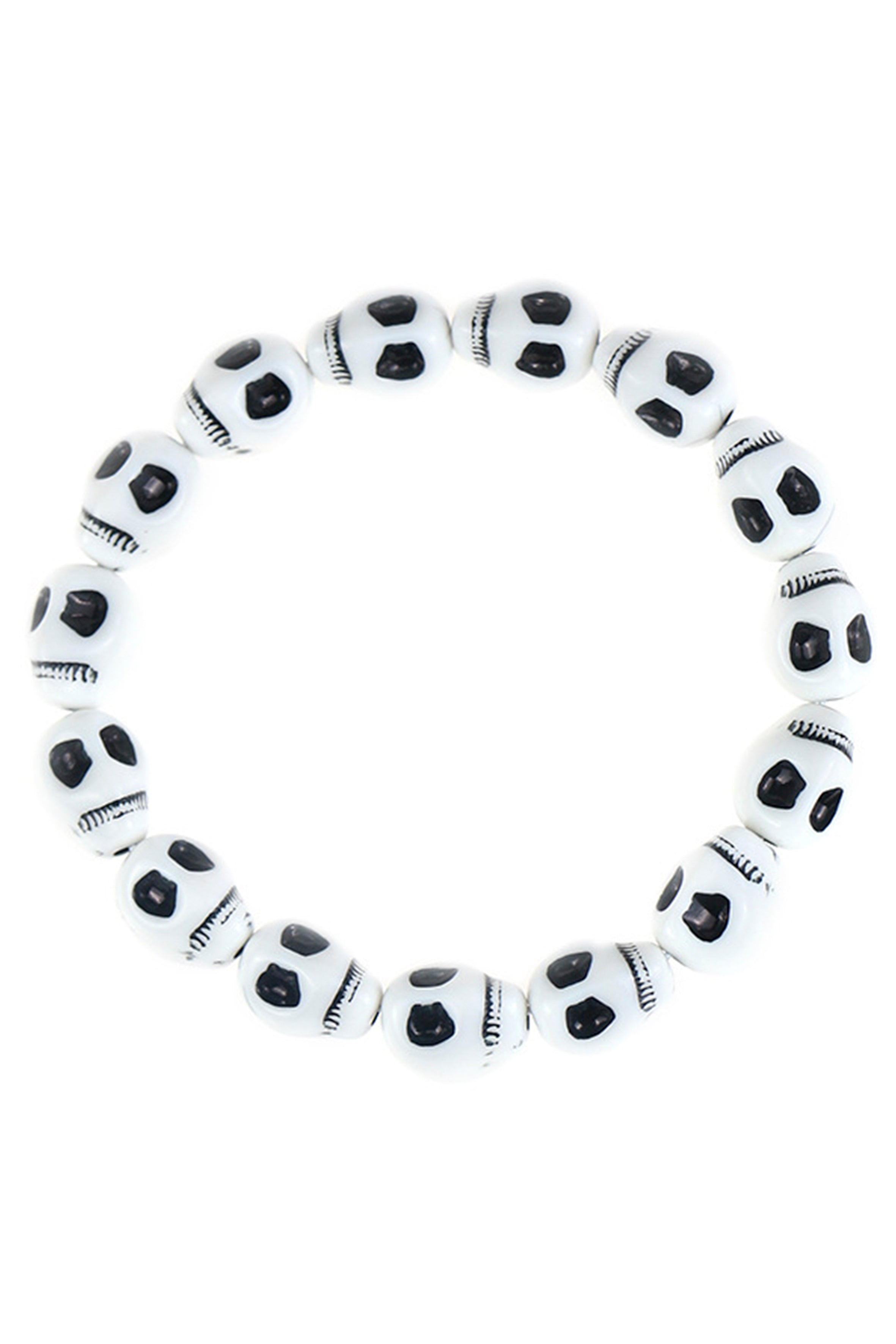 Pulsera elástica acrílica con cuentas de calavera B2915