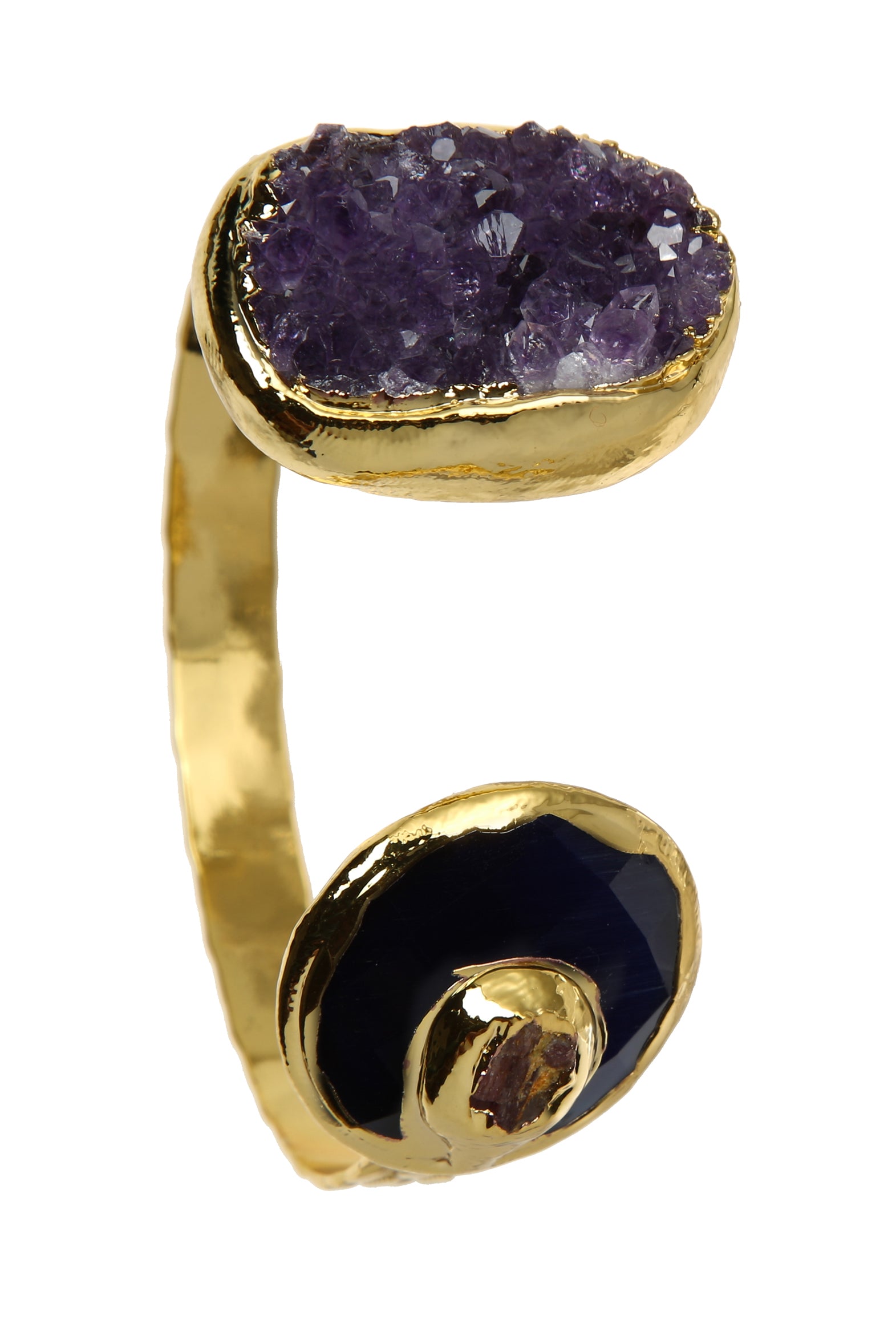 Amethyst Stone Cuff Bracelet B2934