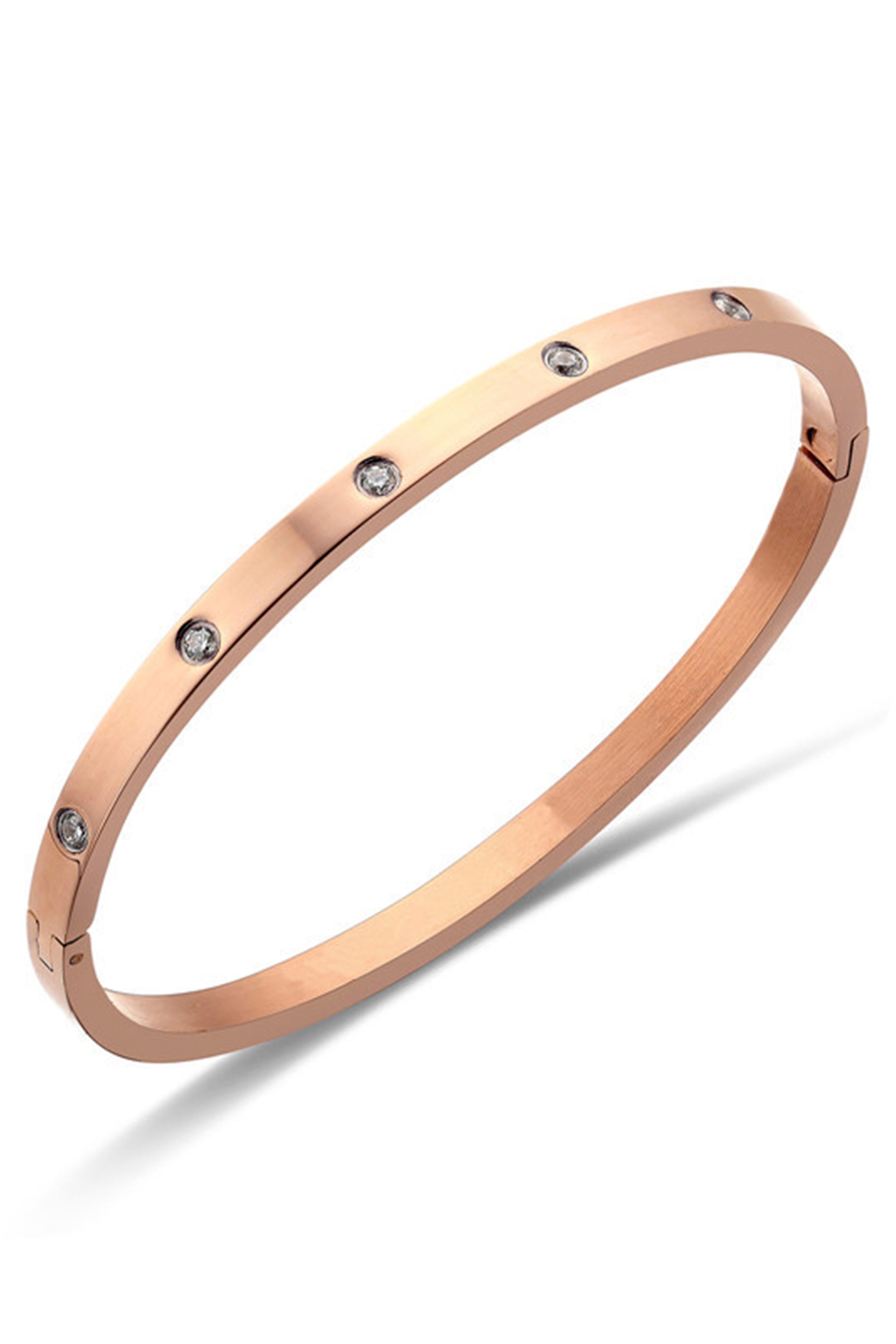 Pulsera de acero inoxidable con diamantes de imitación B2988