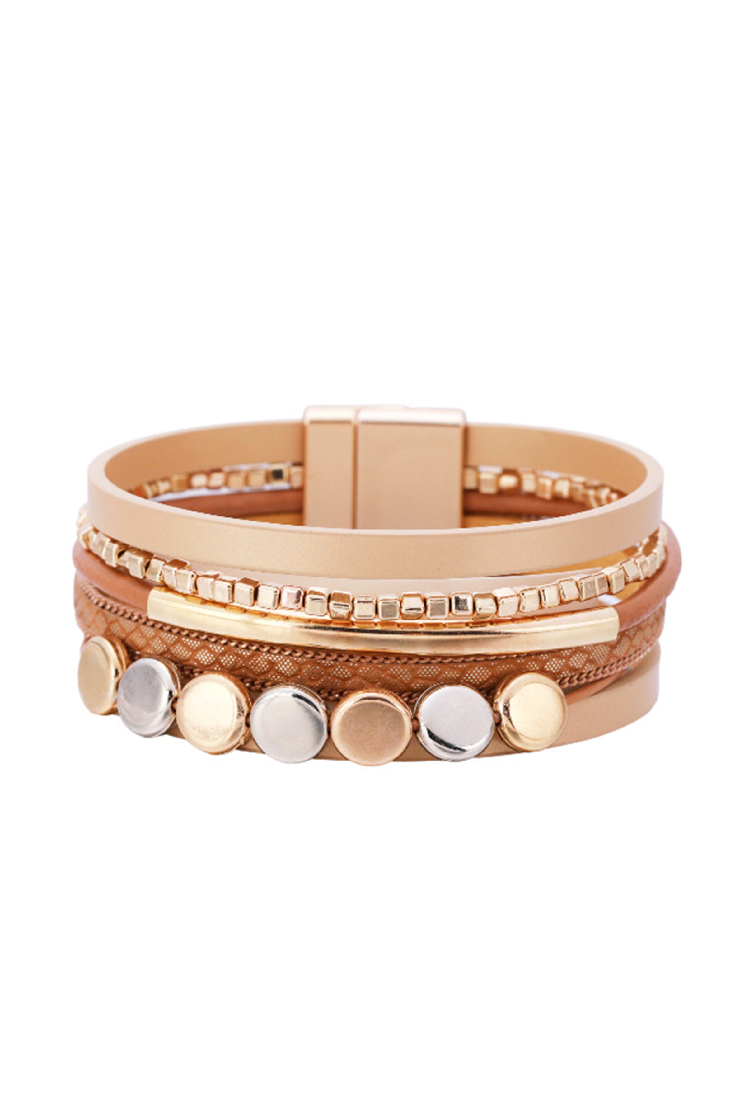 Pulseras magnéticas de cuero y aleación B3047