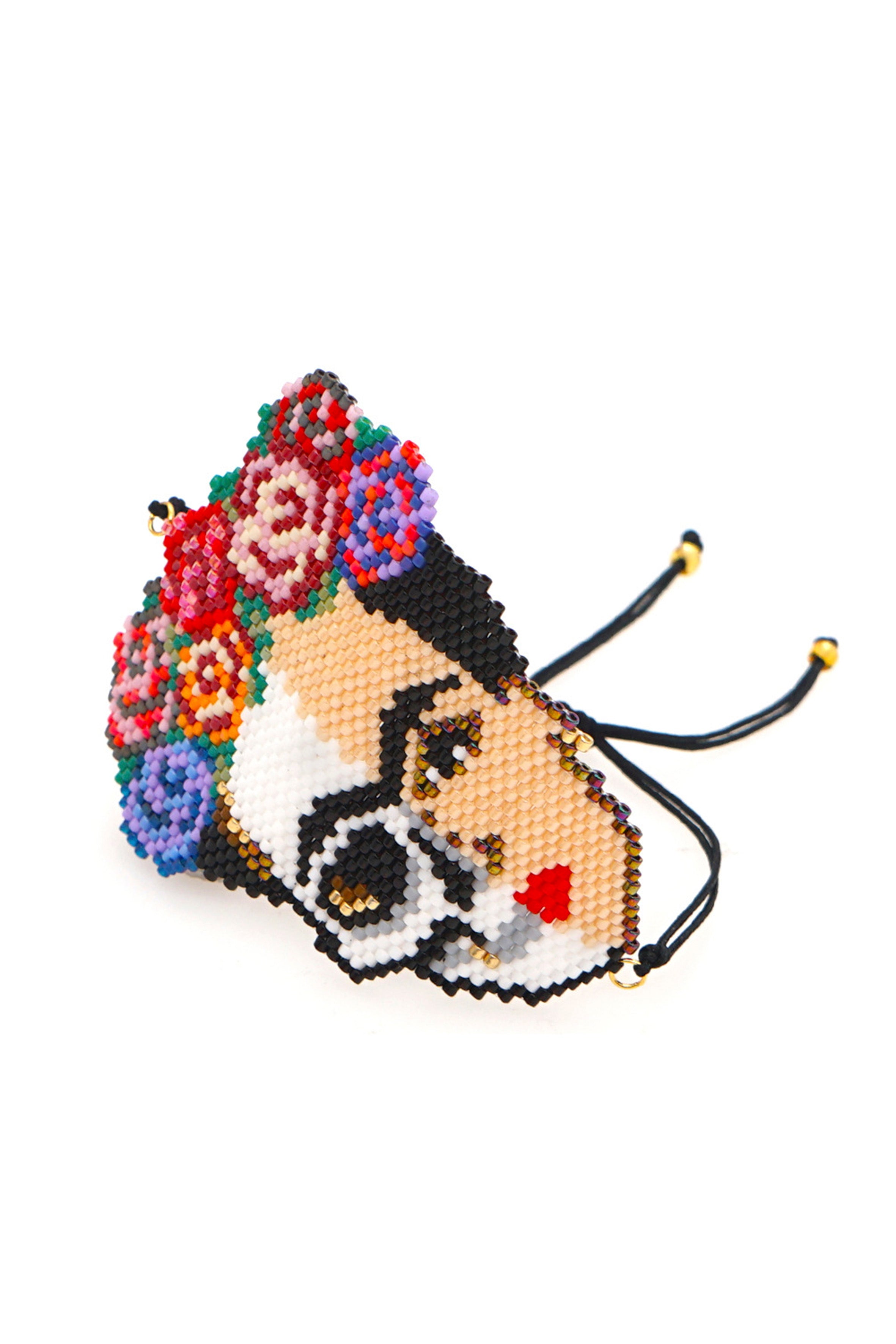 Pulseras trenzadas con cuentas de semillas y calaveras de Frida B3097