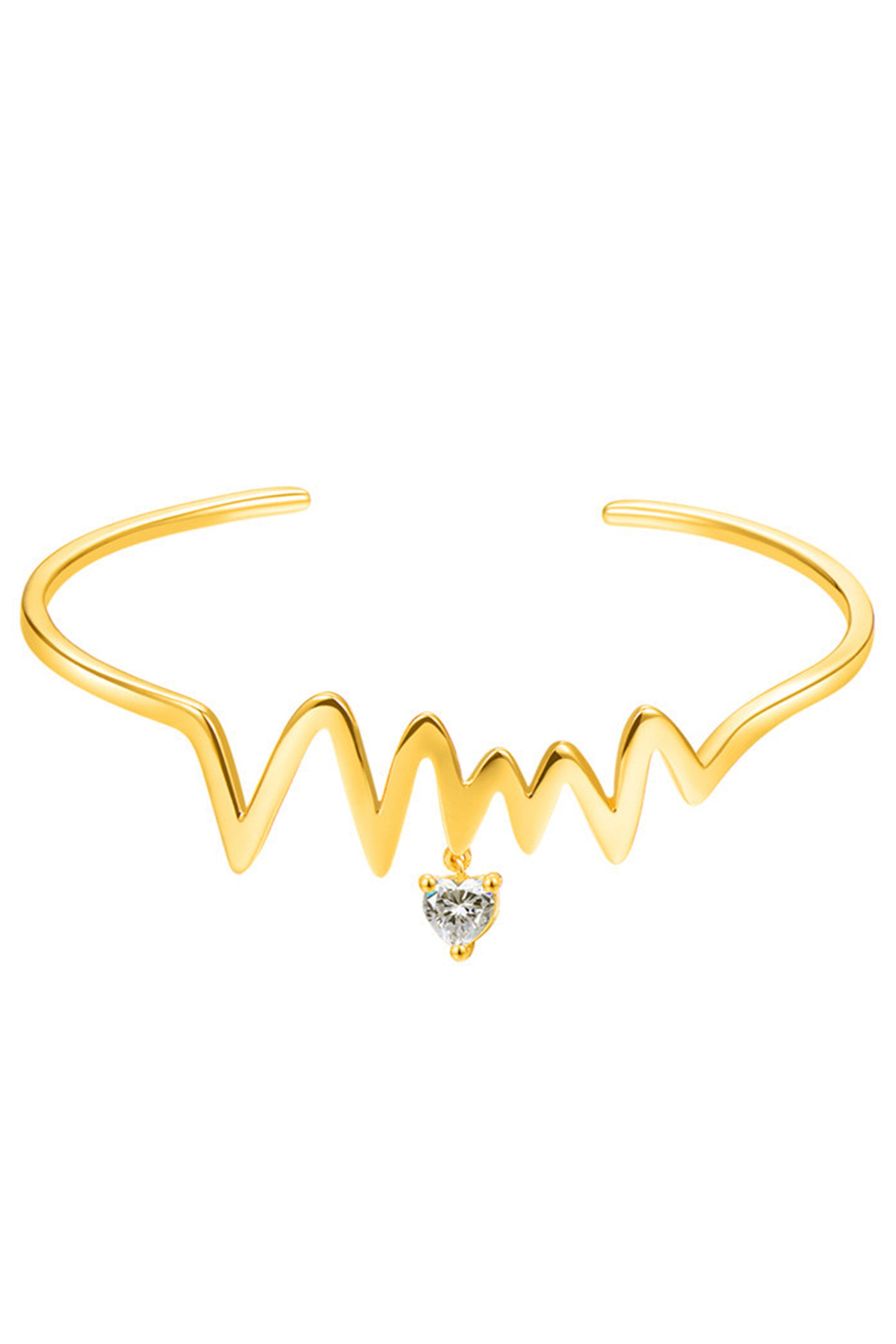 Brazalete de circón con ondas para electrocardiograma B3152