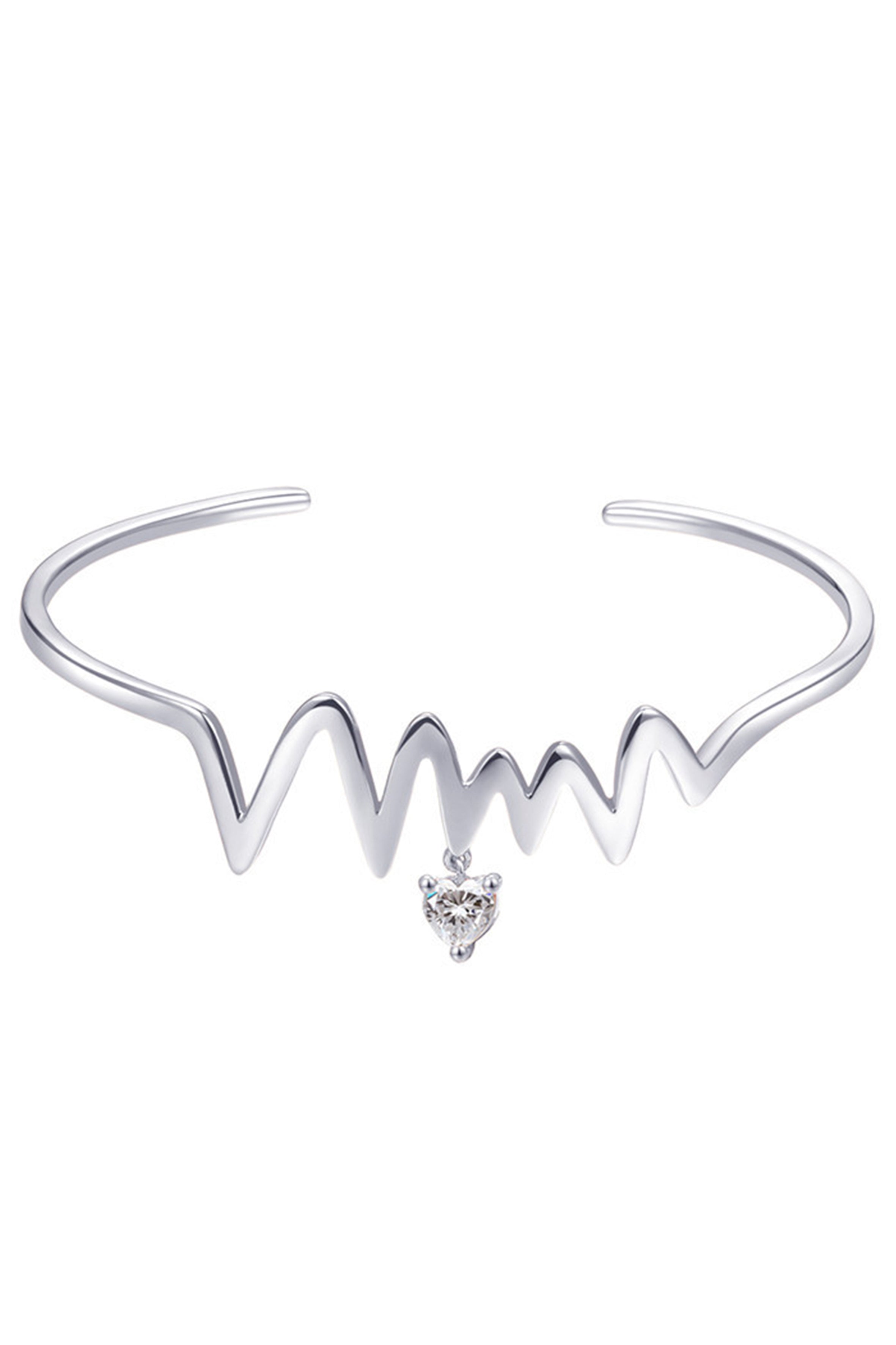 Brazalete de circón con ondas para electrocardiograma B3152