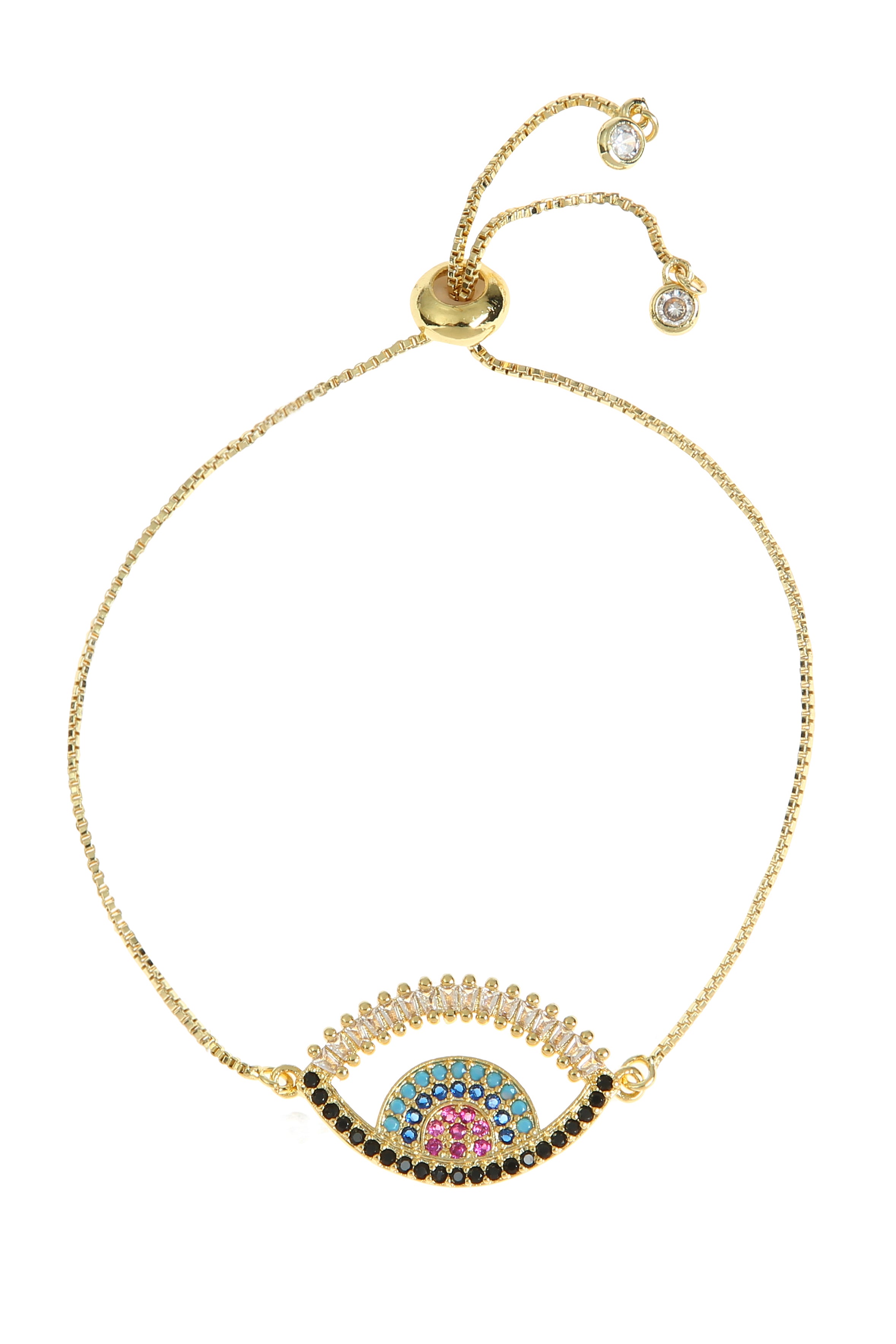 Evil Eye Zircon Chain Bracelets B3268