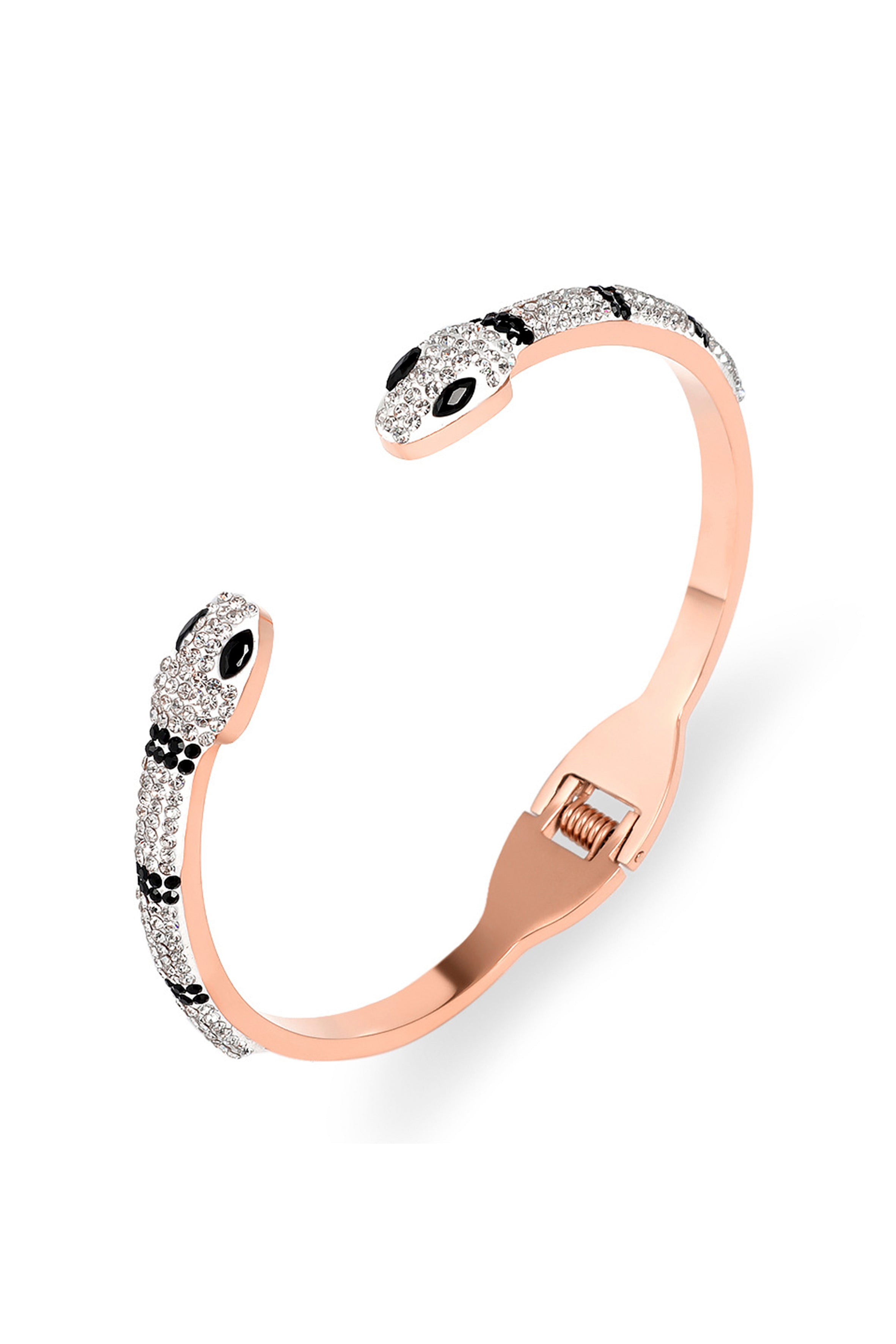 Pulseras de acero inoxidable con diamantes de imitación y serpiente B3408