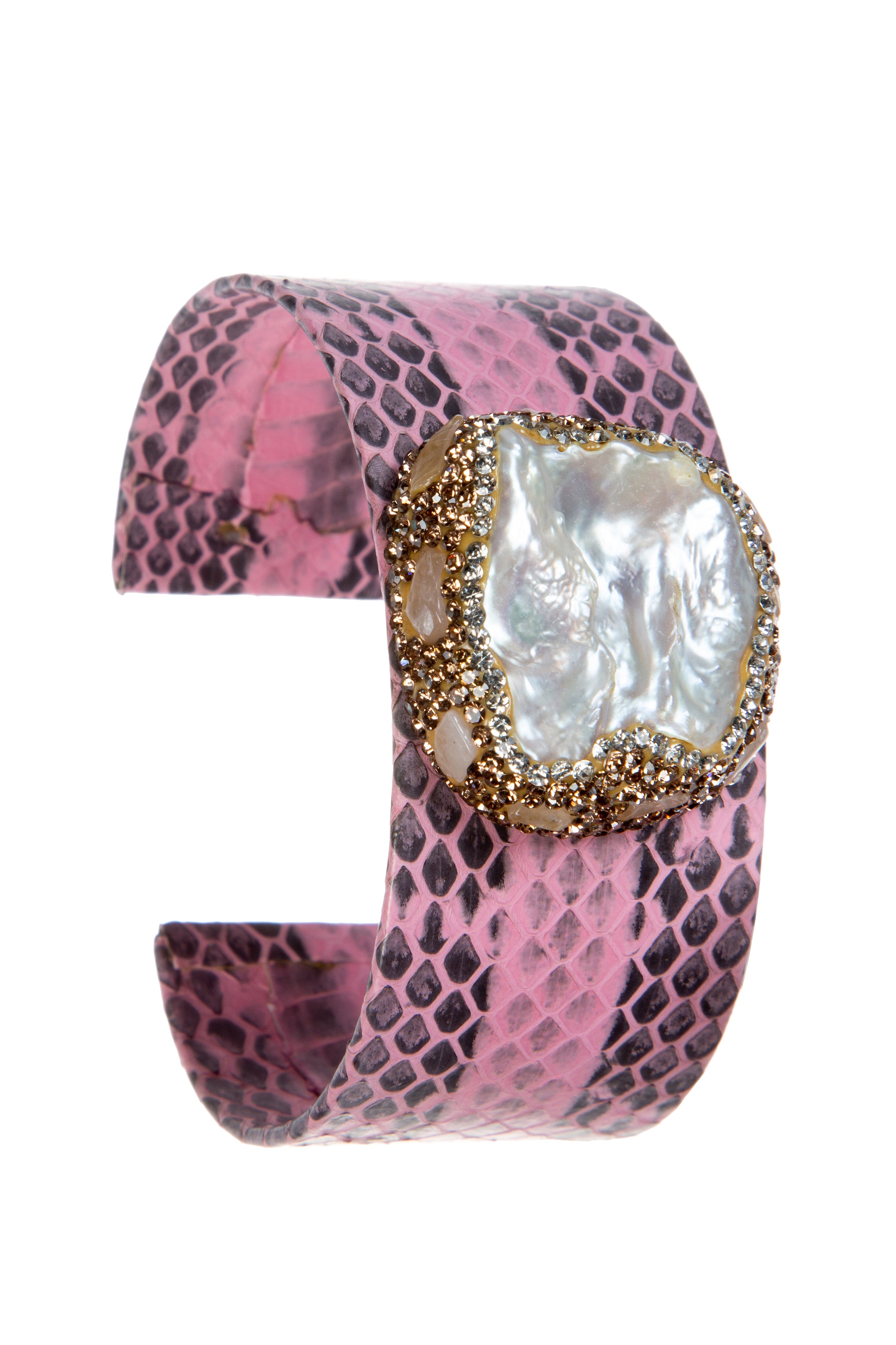 Freshwater Pearl Leather Cuff Bracelet B3430