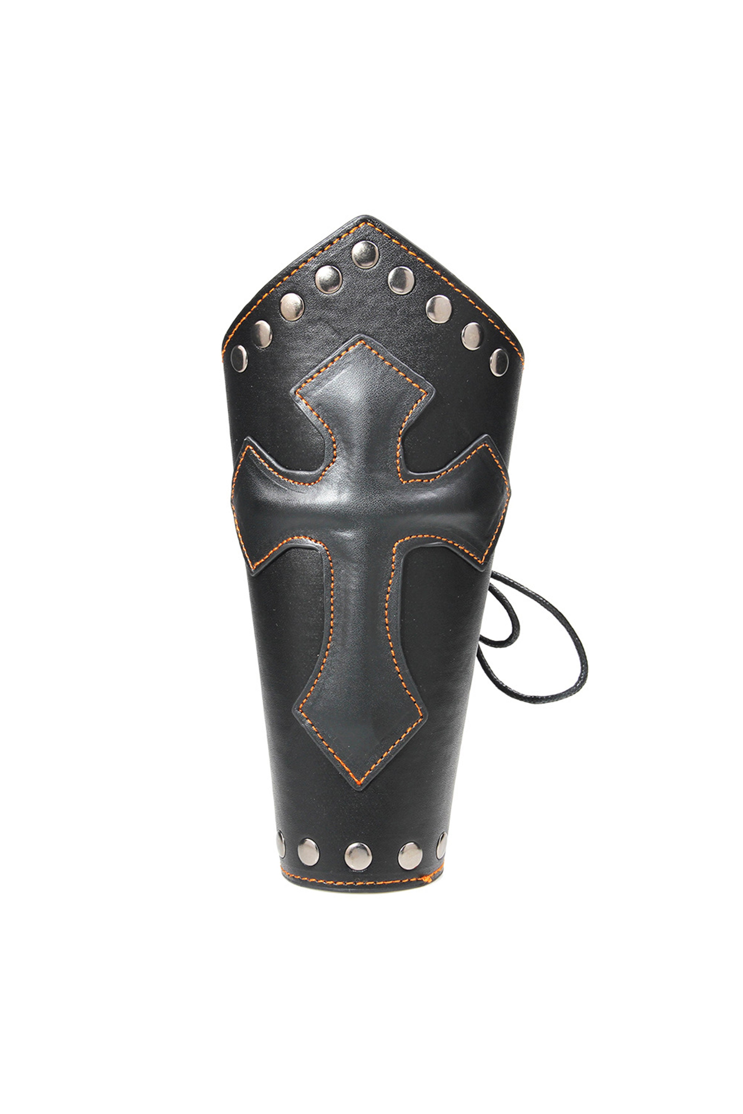 Punk Cross Leather Wrist Guard B3676