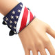 American Flag Leather Snap Bracelet B3691