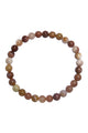 Red Silicified Wood Bead Stretch Bracelet B3708 6MM