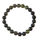 Nanyang Black-Green Jade Stone Stretch Bracelet B3709-8MM