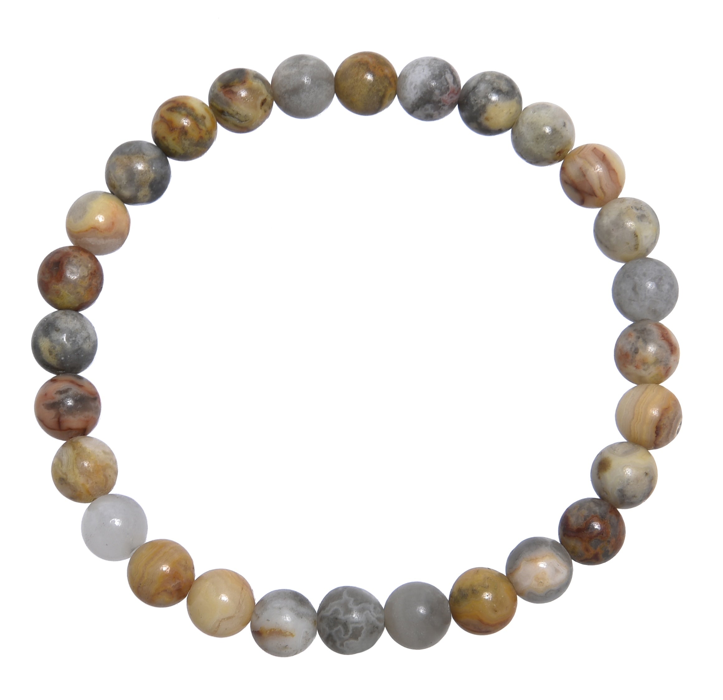 Crazy Agate Stone Stretch Bracelet B3714-6MM