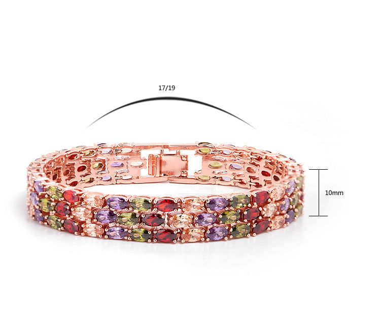 Pulsera Geometry con circonitas cúbicas B3925