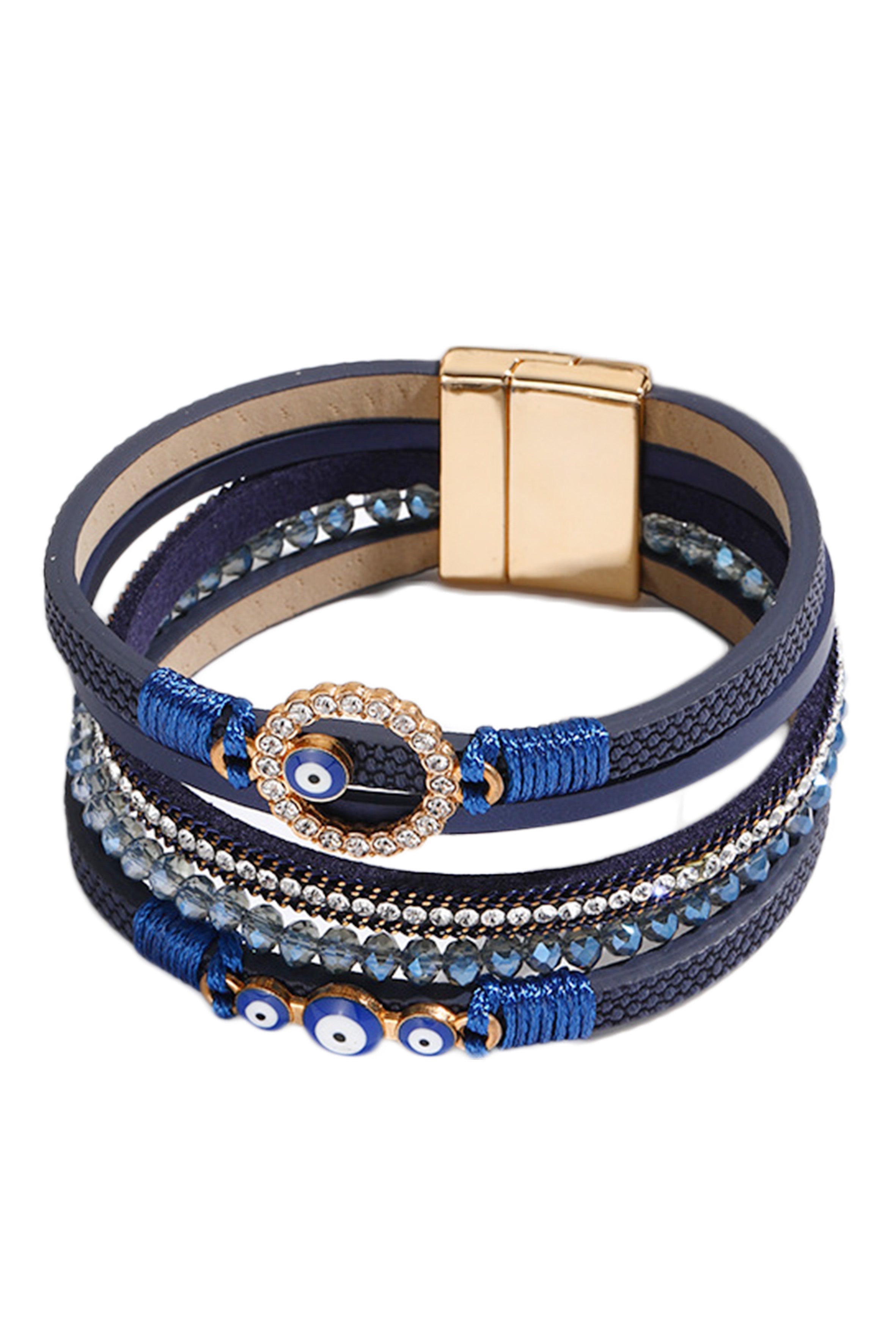 Pulsera magnética multicapa con efecto ojo malvado B4015