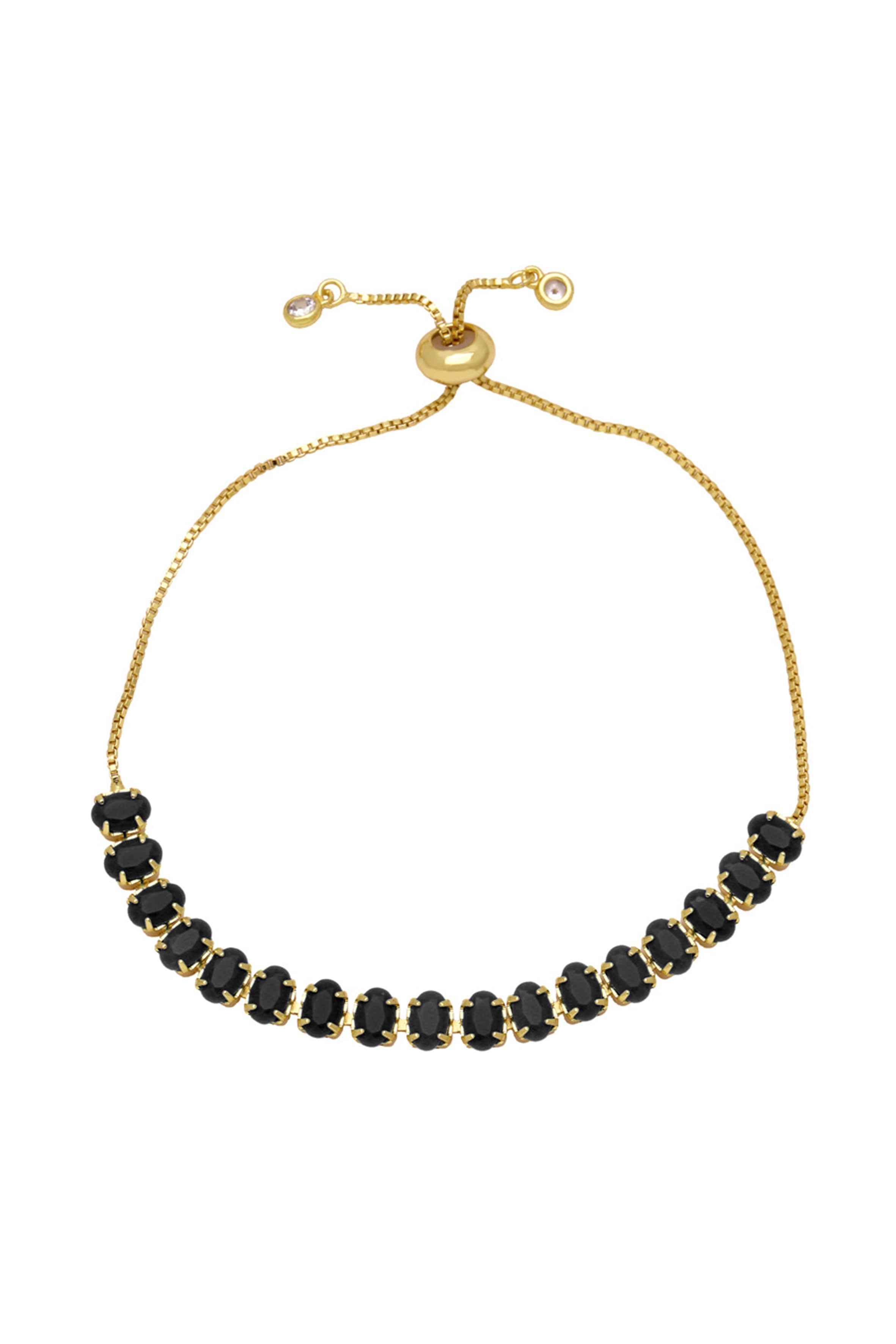 Pulsera de cadena con cuentas de circonita cúbica B4029