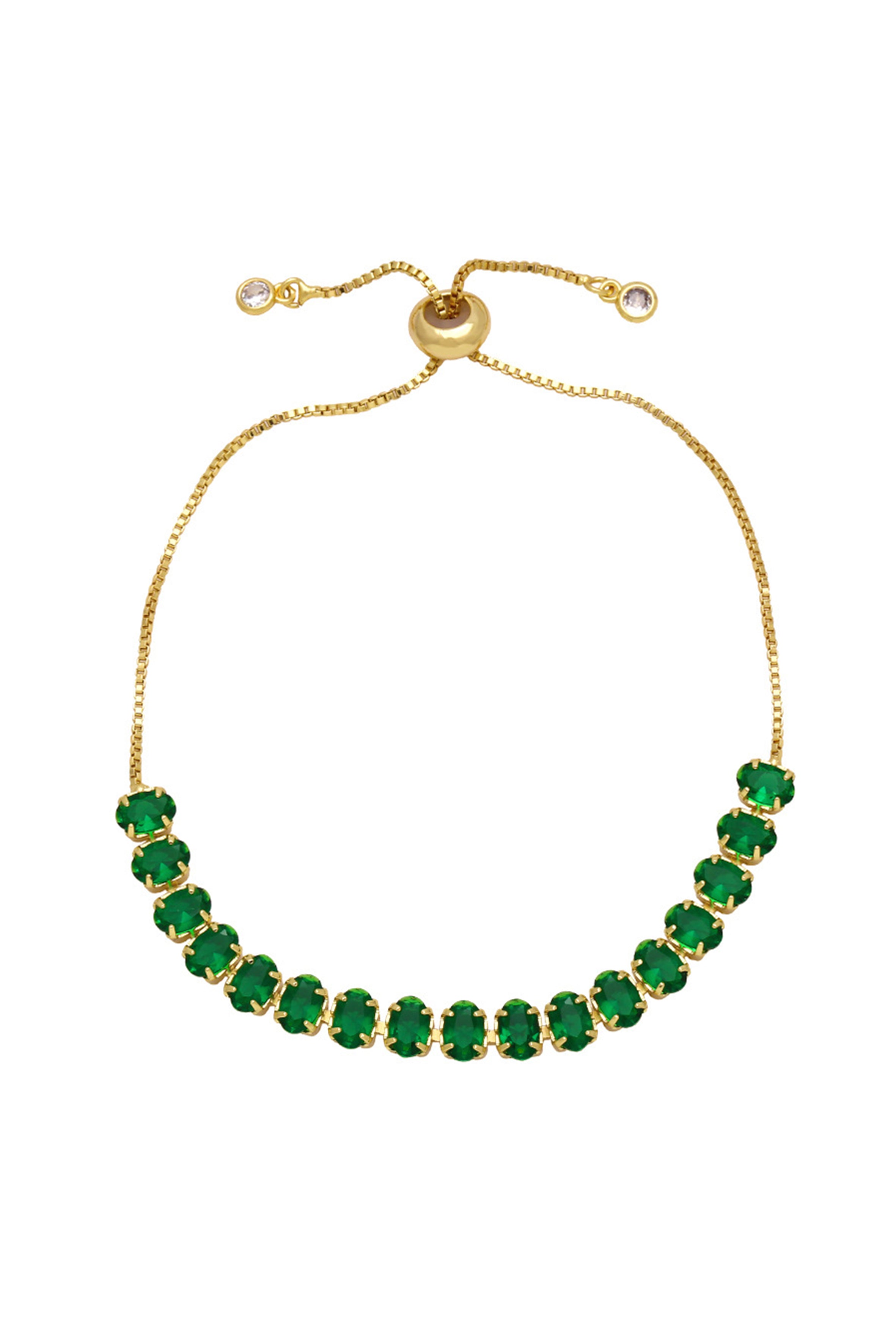 Pulsera de cadena con cuentas de circonita cúbica B4029