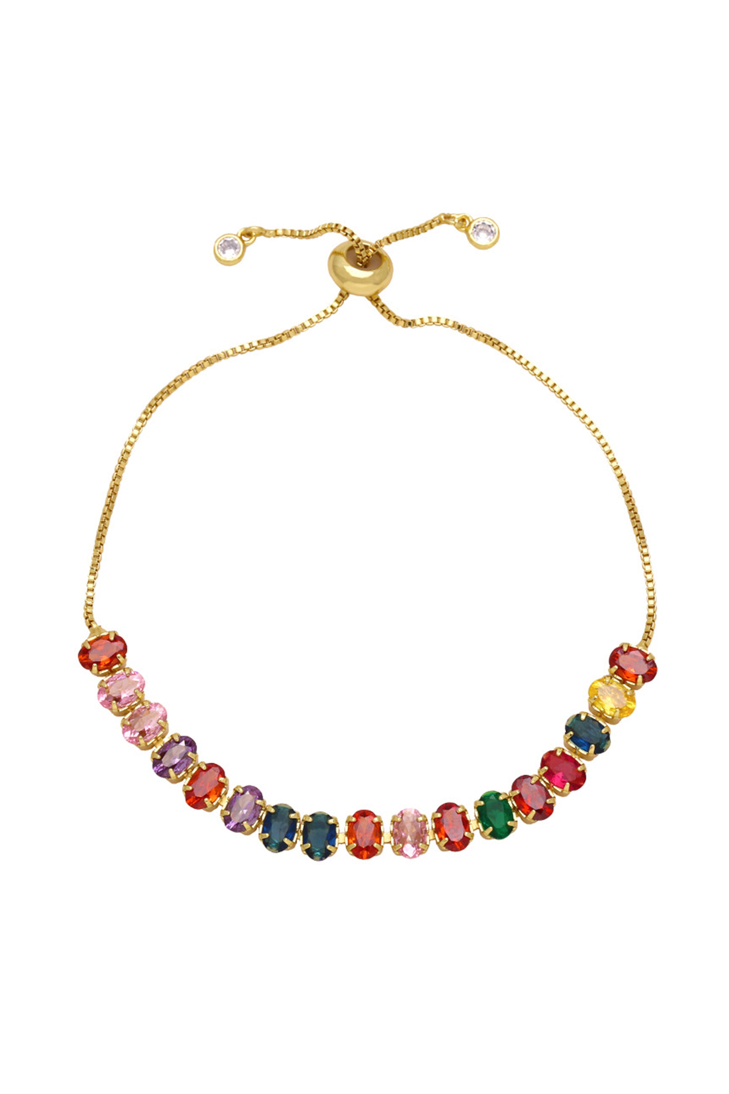 Pulsera de cadena con cuentas de circonita cúbica B4029