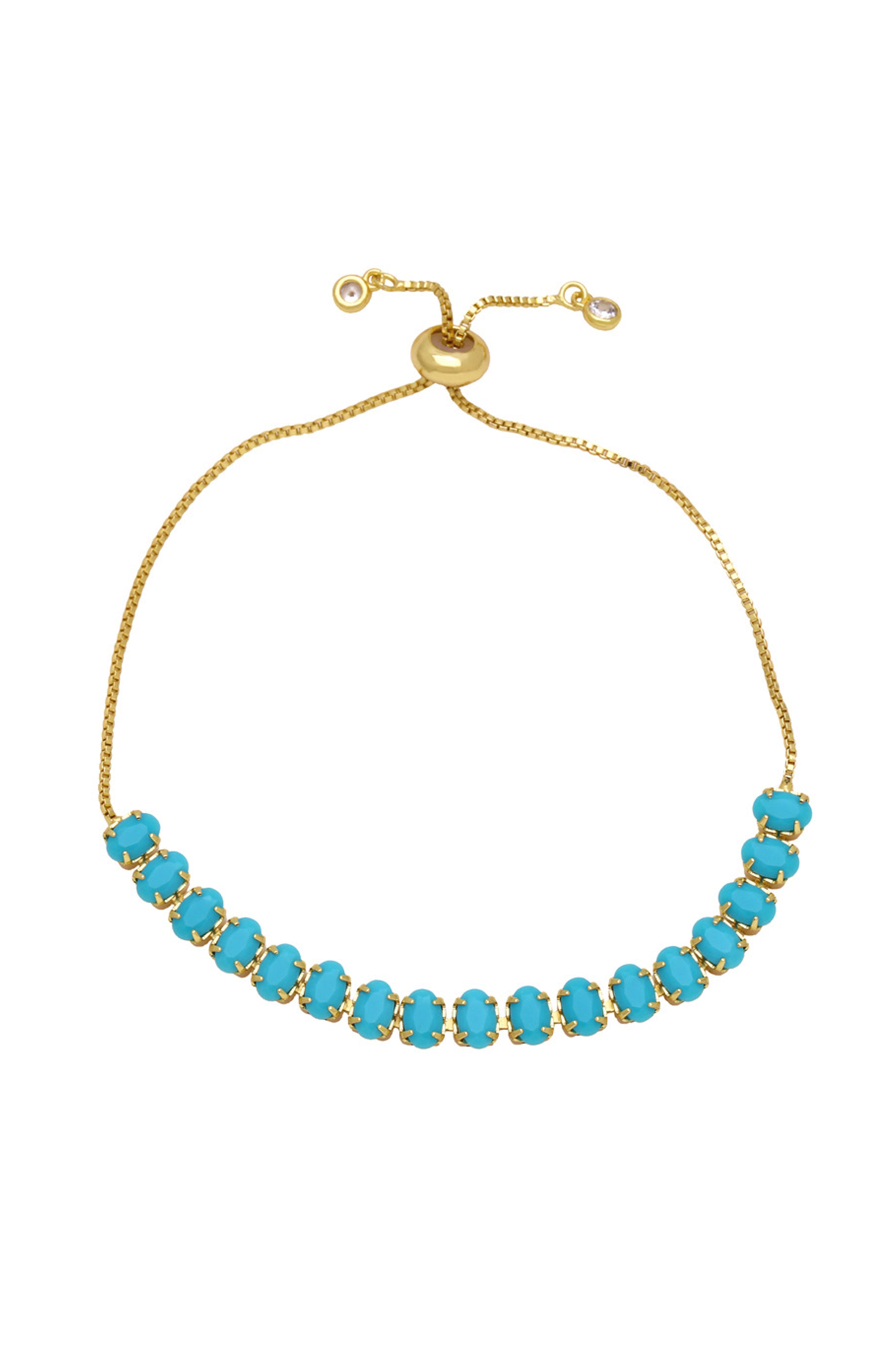 Pulsera de cadena con cuentas de circonita cúbica B4029