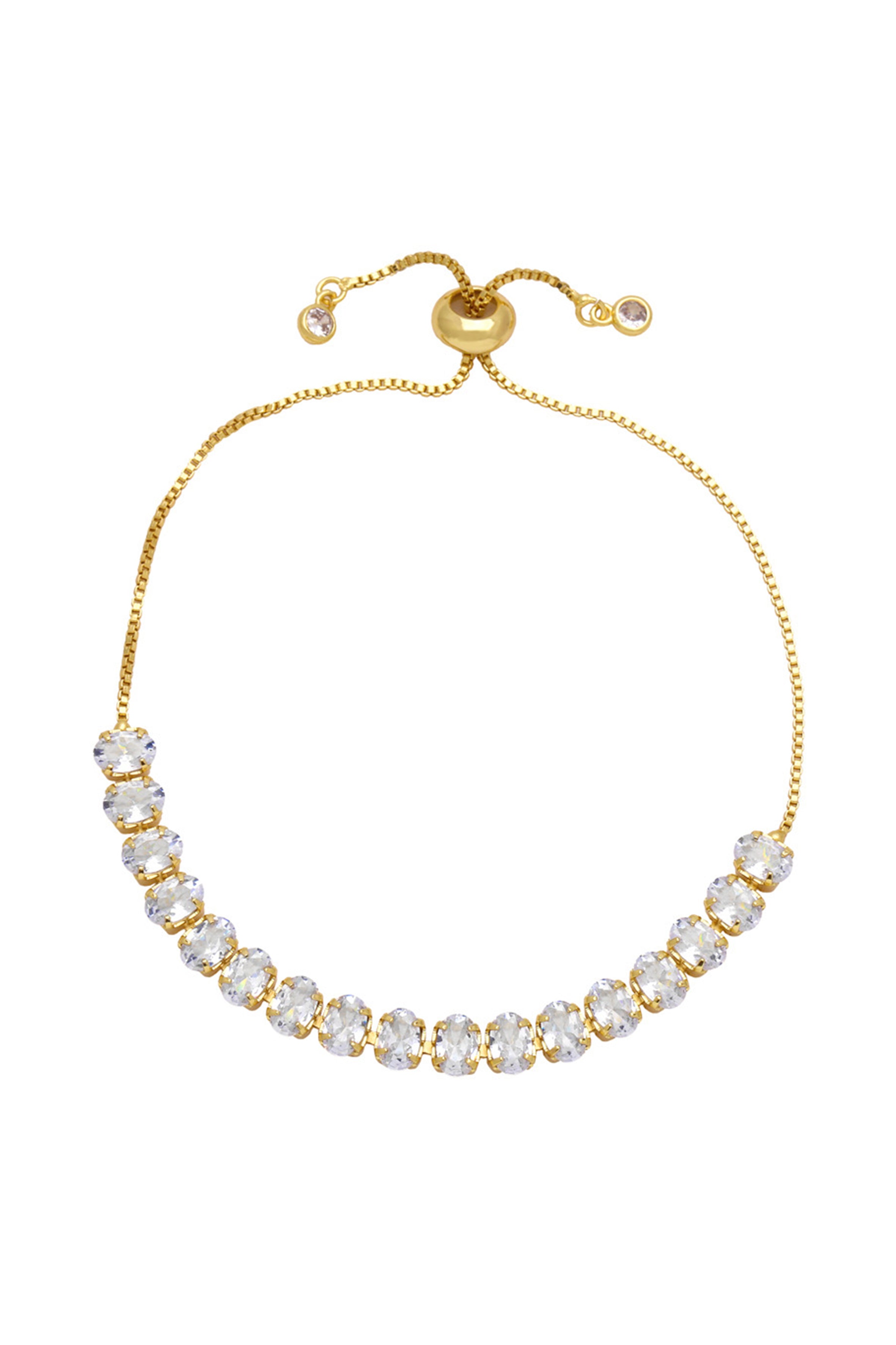 Pulsera de cadena con cuentas de circonita cúbica B4029