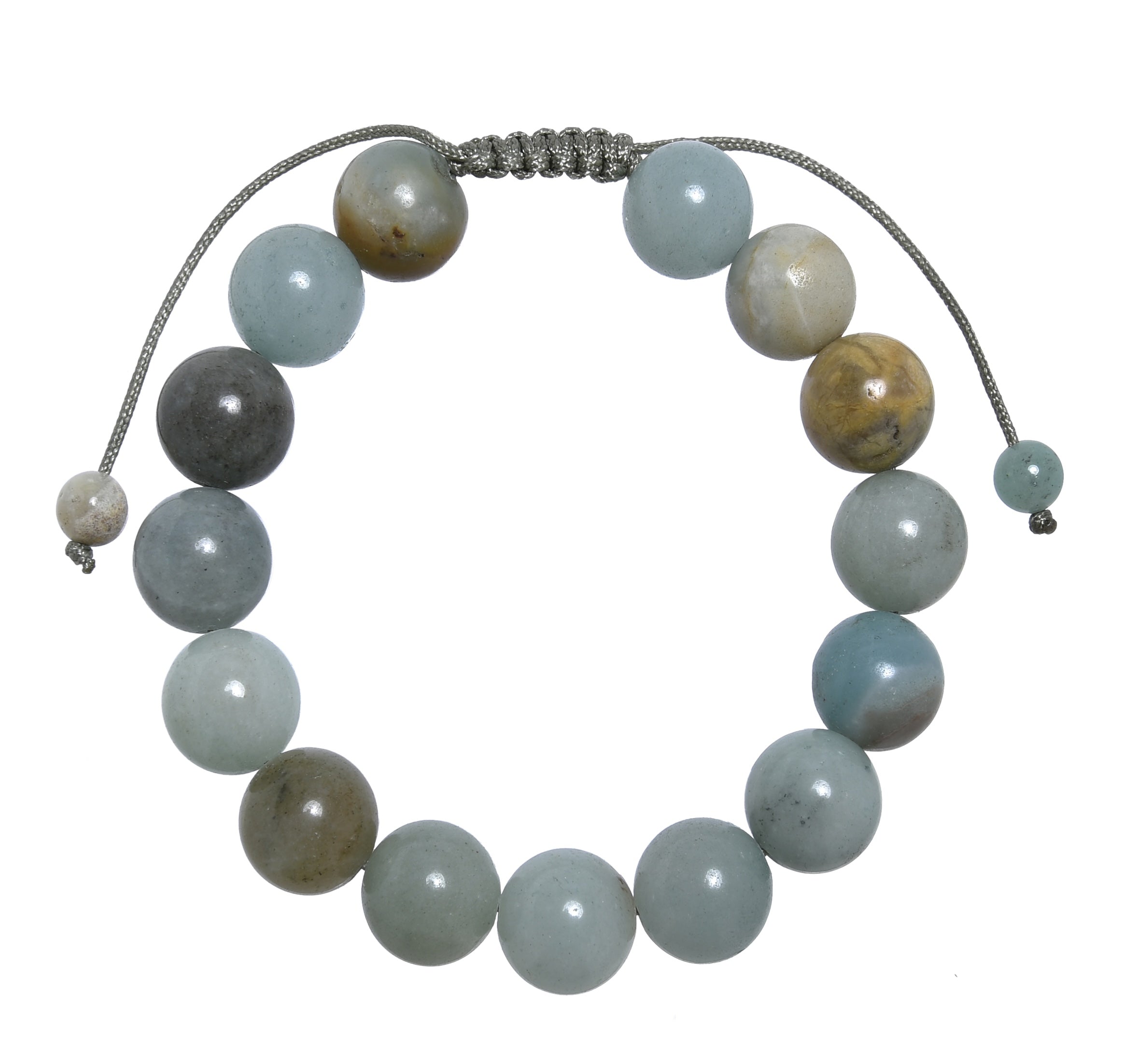 Amazonite Stone Braided Shamballa Bracelet B4107-12MM