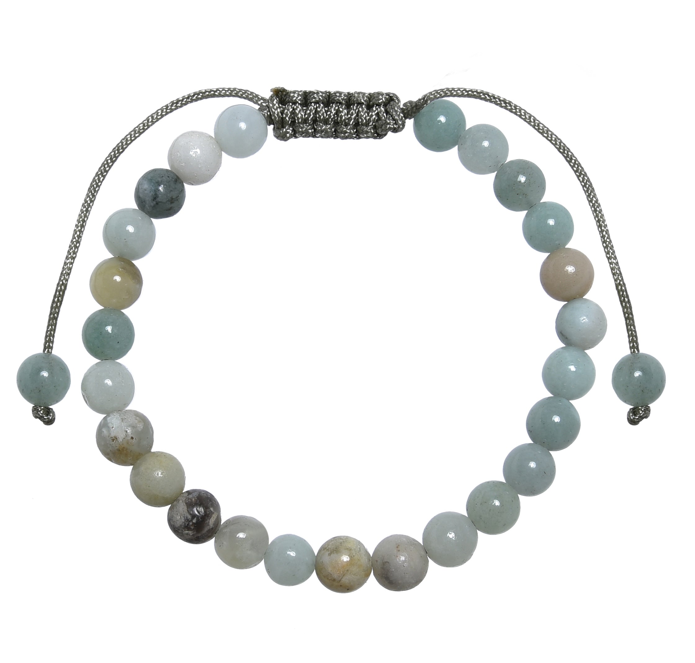 Amazonite Stone Braided Shamballa Bracelet B4107-6MM