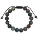 Indian Agate Stone Braided Shamballa Bracelet B4108-10MM
