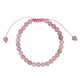 Rose Quartz Stone Braided Shamballa Bracelet B4109-6MM