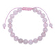 Rose Quartz Stone Braided Shamballa Bracelet B4109-8MM