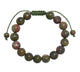 Unakite Stone Braided Shamballa Bracelet B4110-10MM