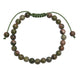 Unakite Stone Braided Shamballa Bracelet B4110-6MM