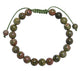 Unakite Stone Braided Shamballa Bracelet B4110-8MM