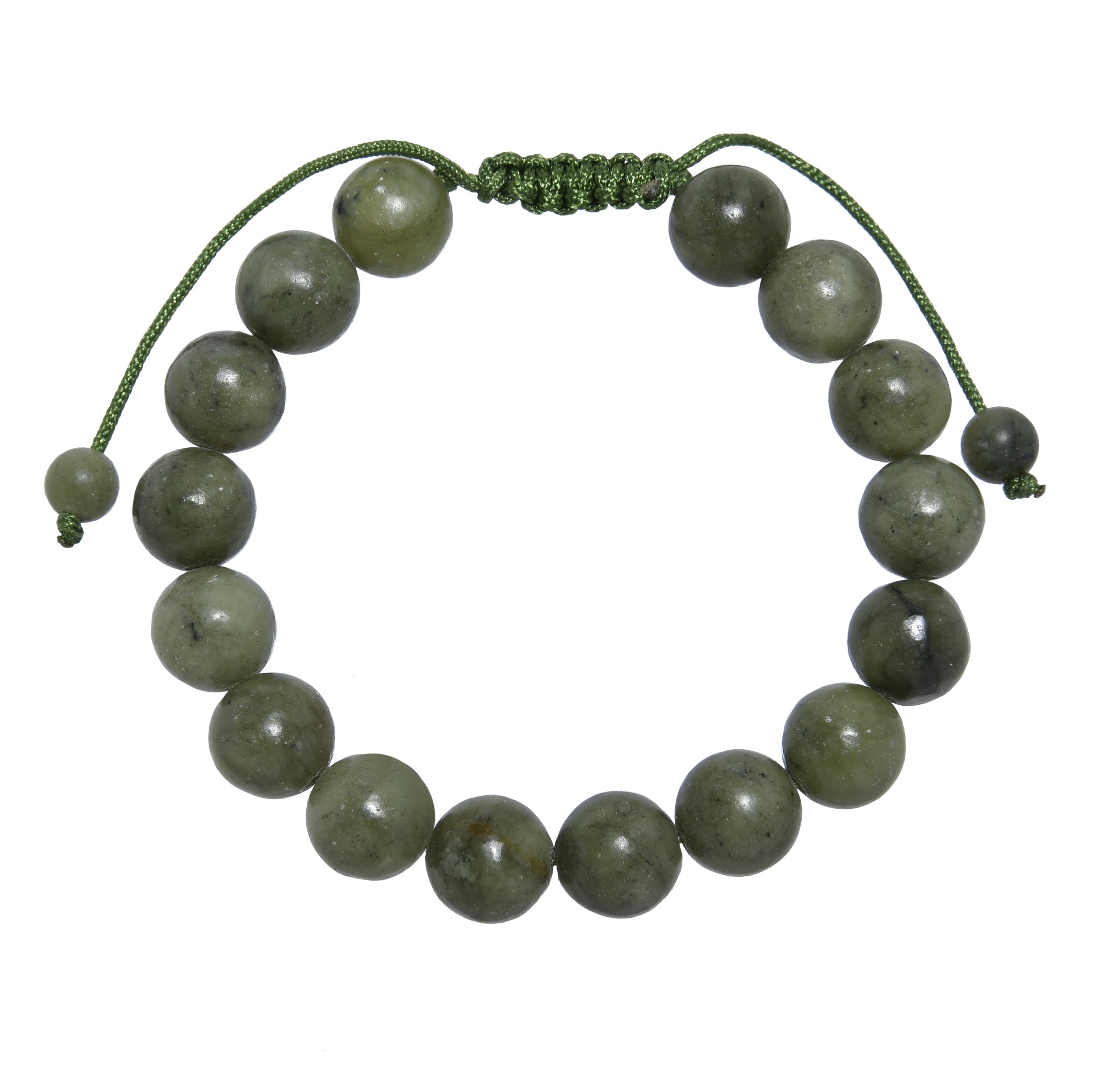 Olive Jade Stone Braided Shamballa Bracelet B4113-10MM
