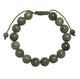 Olive Jade Stone Braided Shamballa Bracelet B4113-10MM