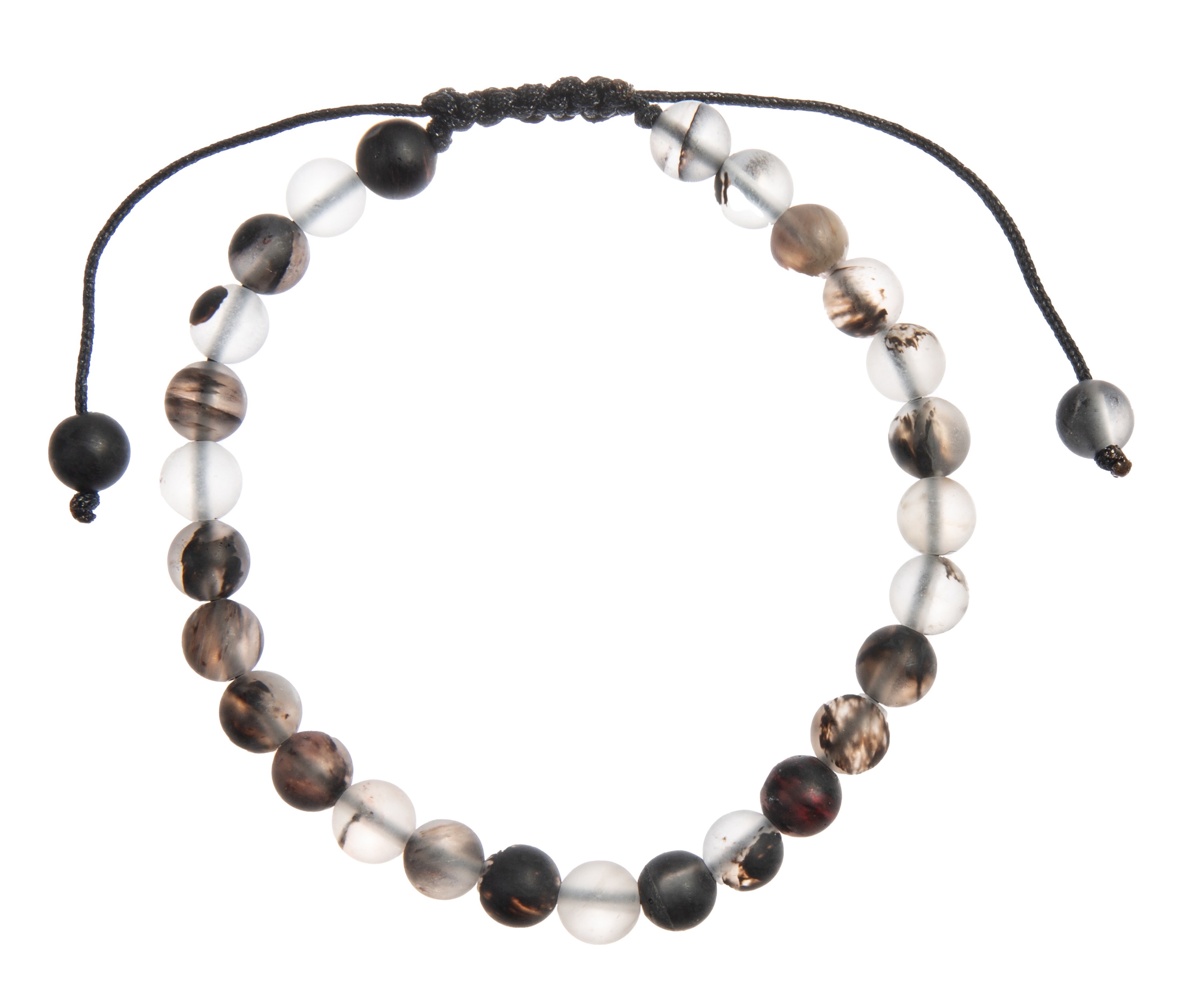 Black Watermelon Quartz Braided Shamballa Bracelet B4115-6MM