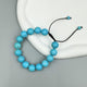 Cracked Turquoise Stone Braided Shamballa Bracelet B4117-12MM