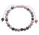Rhodonite Stone Braided Shamballa Bracelet B4118-6MM