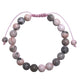 Rhodonite Stone Braided Shamballa Bracelet B4118-8MM