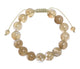 Citrine Quartz Stone Braided Shamballa Bracelet B4119-12MM