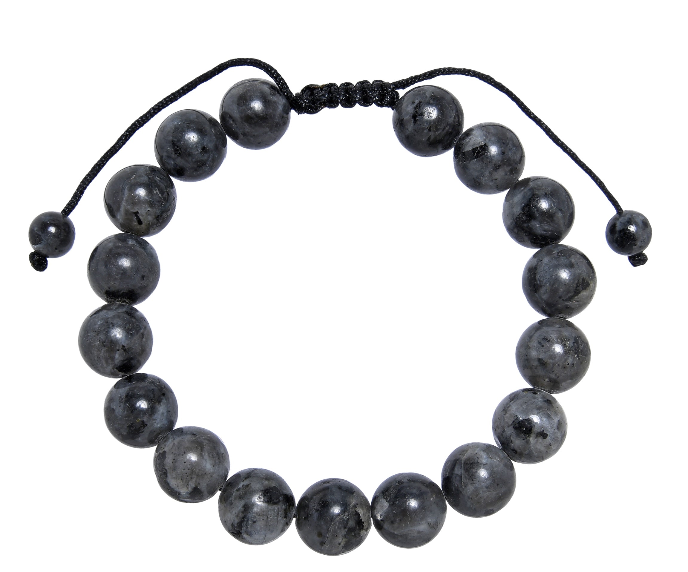 Black Labradorite Stone Braided Bracelet B4120-10MM