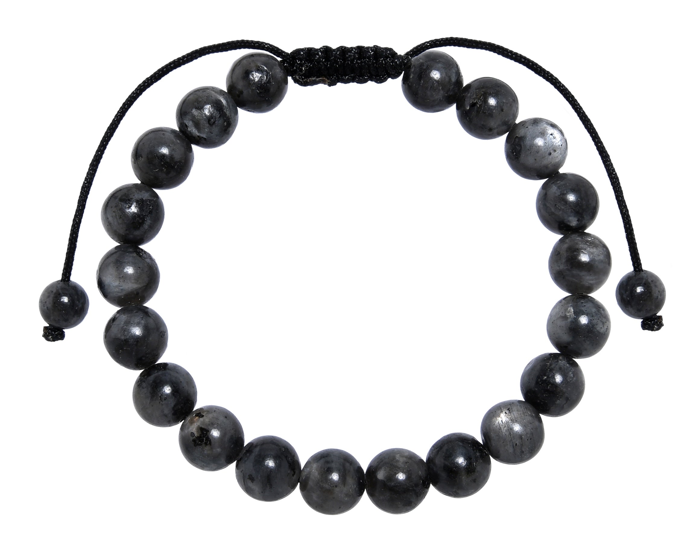 Black Labradorite Stone Braided Bracelet B4120-8MM