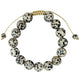 Dalmatian Stone Braided Shamballa Bracelet B4121-12MM