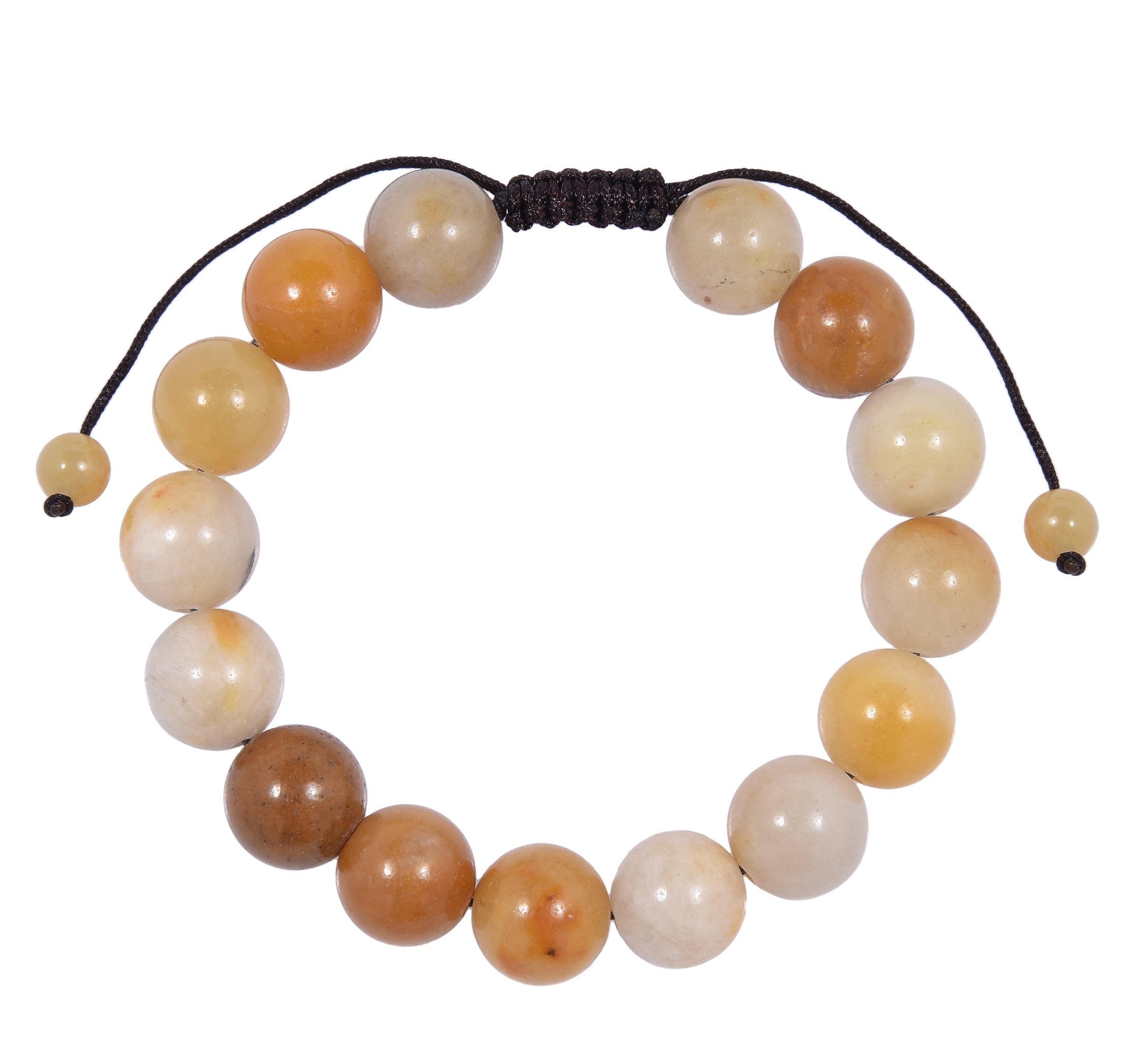 Golden Jade Stone Braided Bracelet B4122-12MM