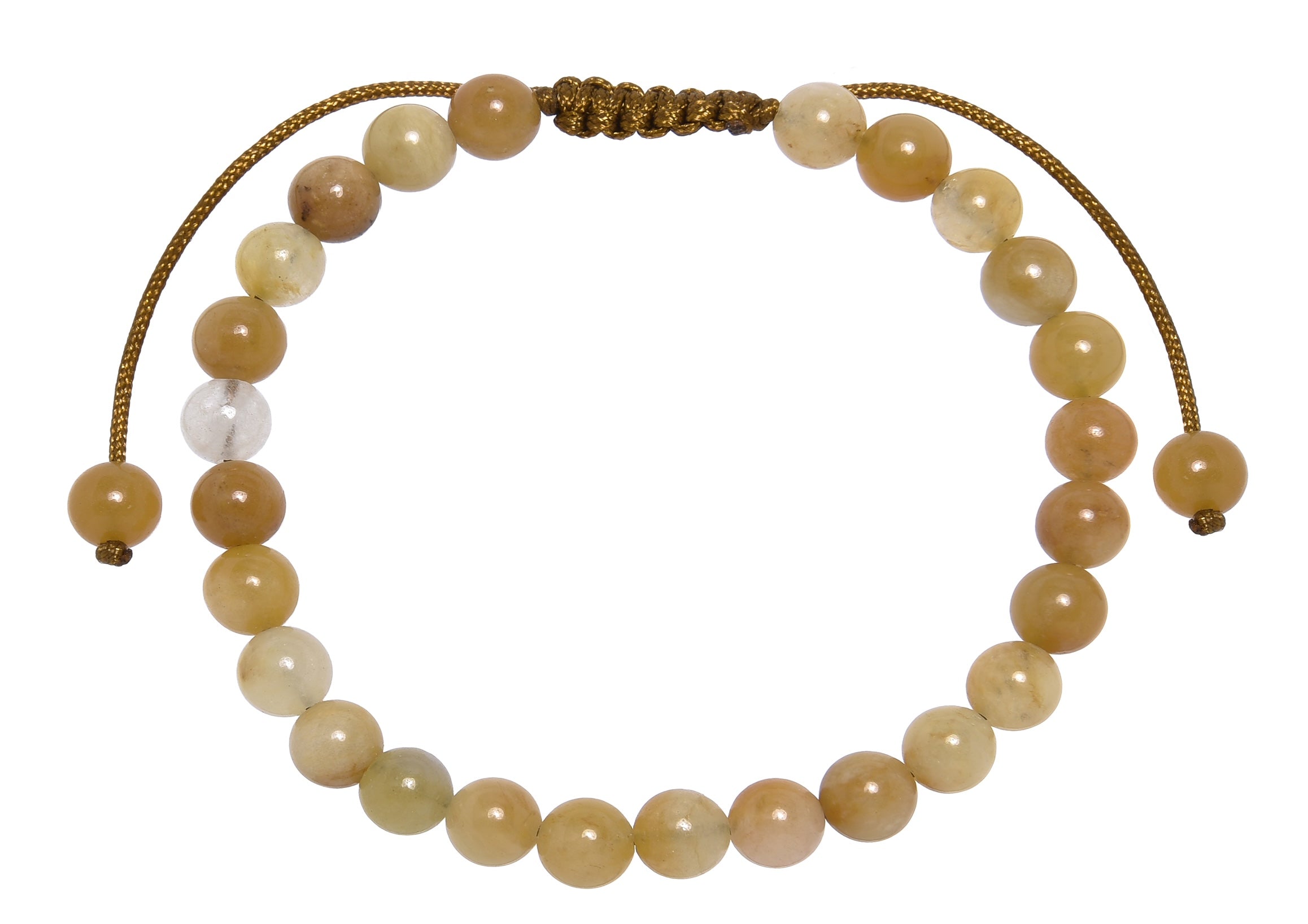 Golden Jade Stone Braided Bracelet B4122-6MM