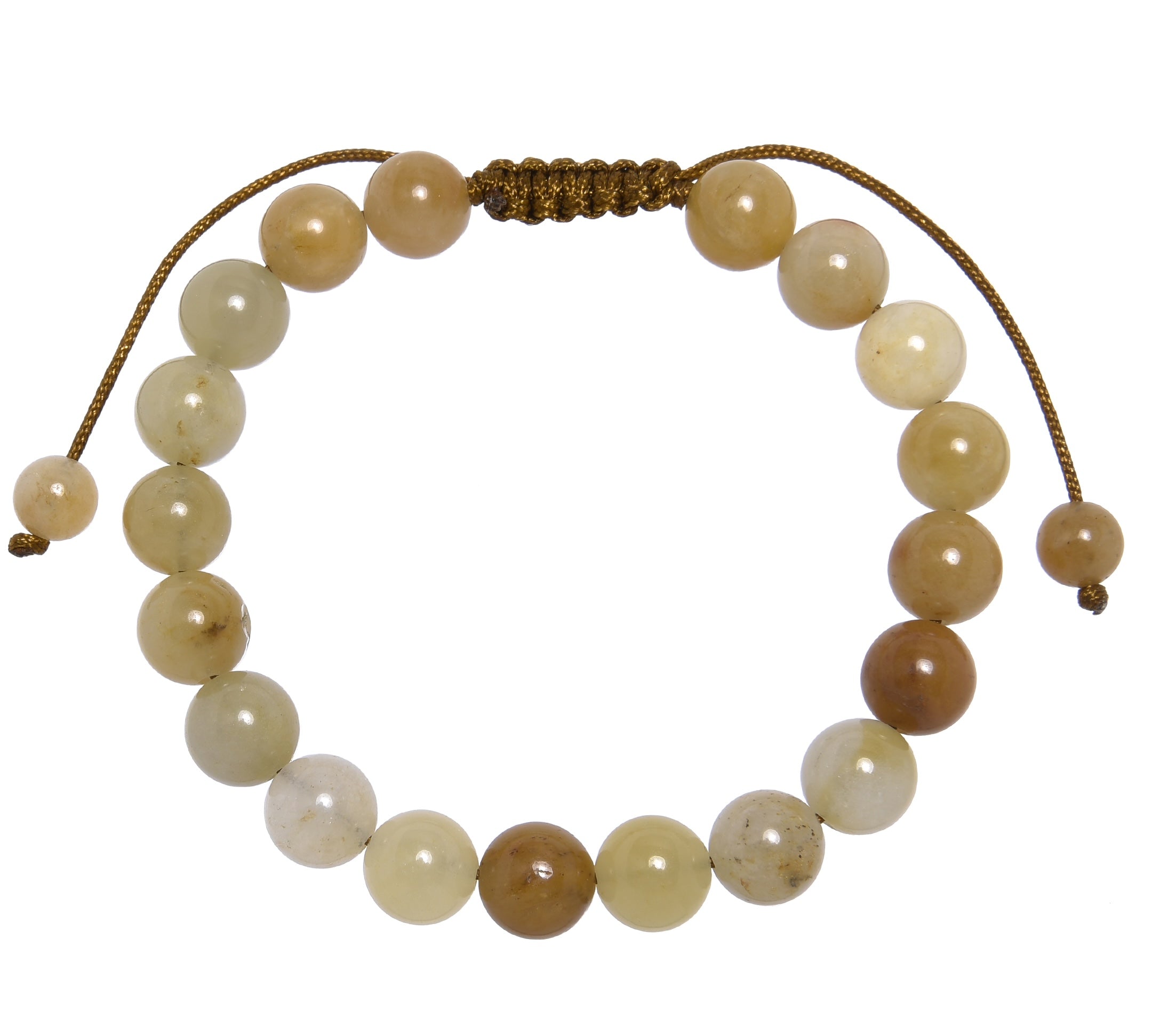 Golden Jade Stone Braided Bracelet B4122-8MM