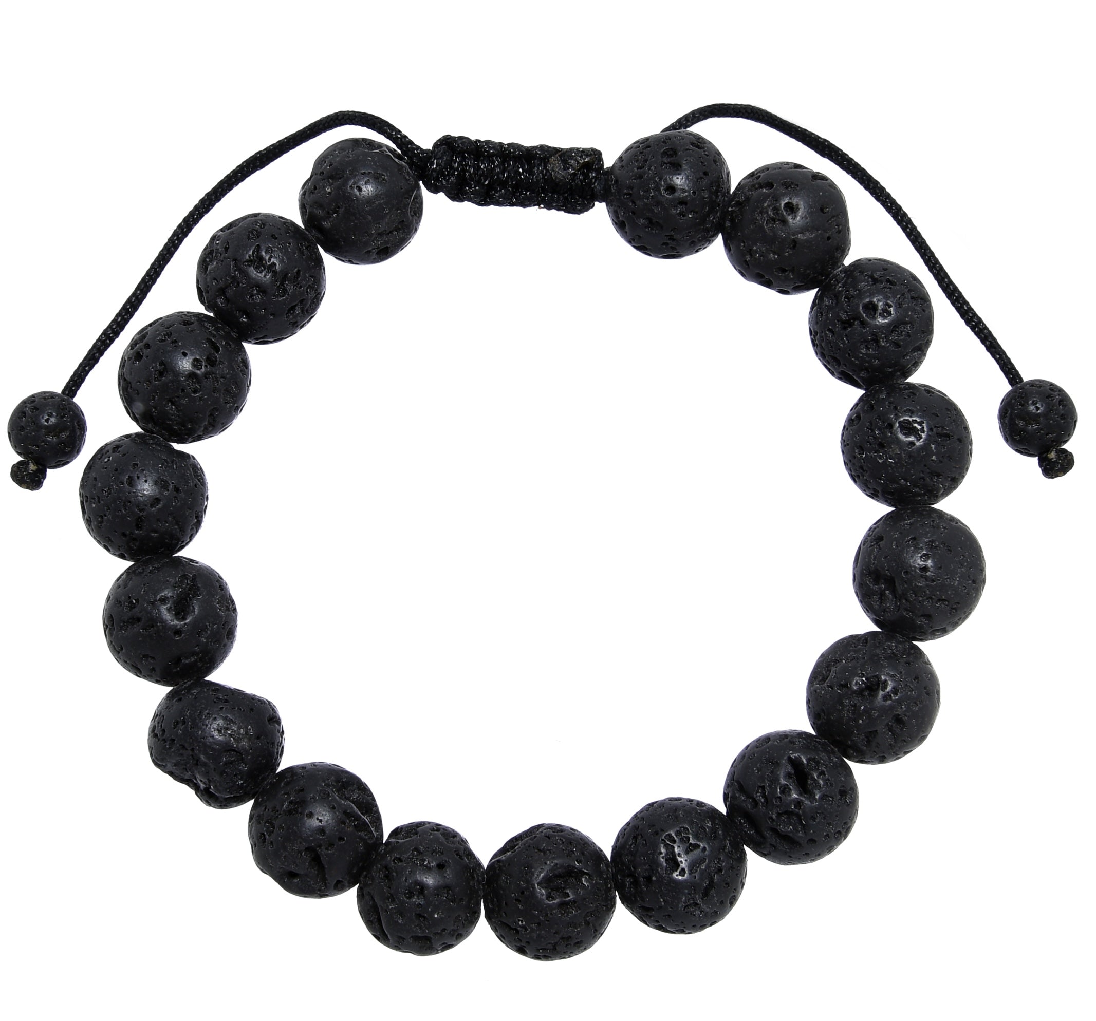 Lava Stone Braided Shamballa Bracelet B4123-10MM